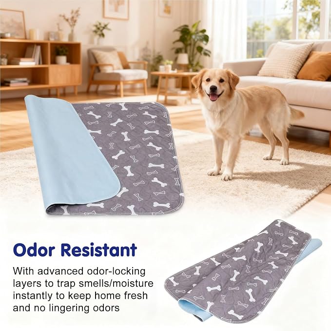 Pee Pads with Pheromones, Elite Pads for Cats, Washable Pee Pads for Dogs, Leak-Proof & Anti-Slip Pet Training Pad for Home & Travel(White, M: 23.6" × 15.7")