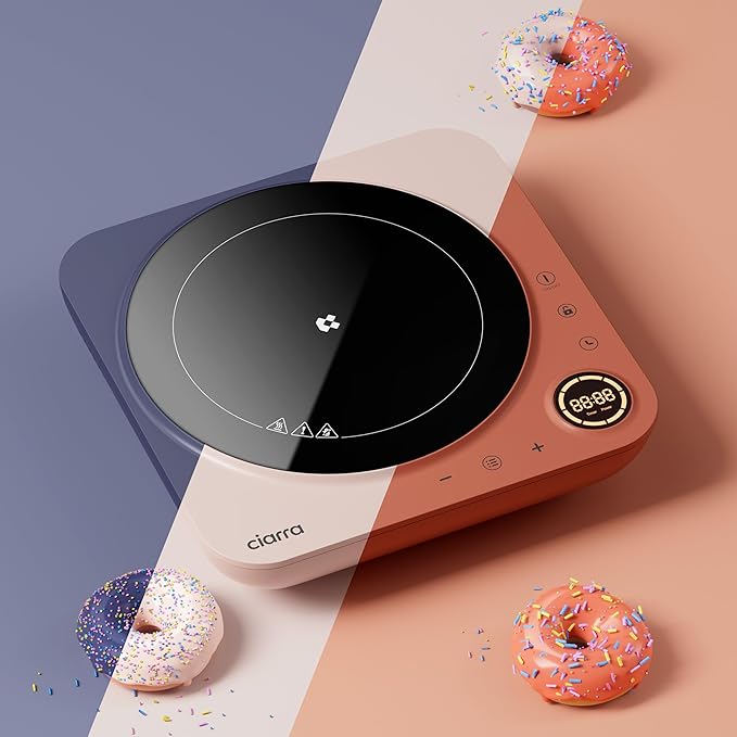 CIARRA CATIH1A-P Portable Induction Cooktop, Slim Single Electric Countertop