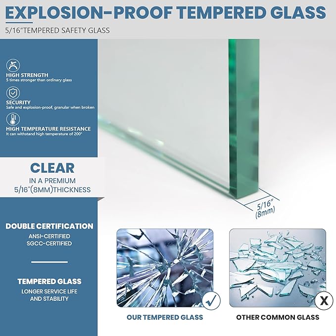 Bathroom Shower Glass Door 34 * 74"