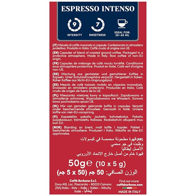 Caffè Borbone Espresso Intenso Aluminum Capsules Compatible