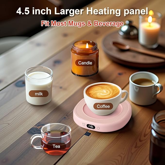 Bsigo Smart Coffee Mug Warmer & Cute Cat Mug Set, Coffee Beverage Cup Warmer