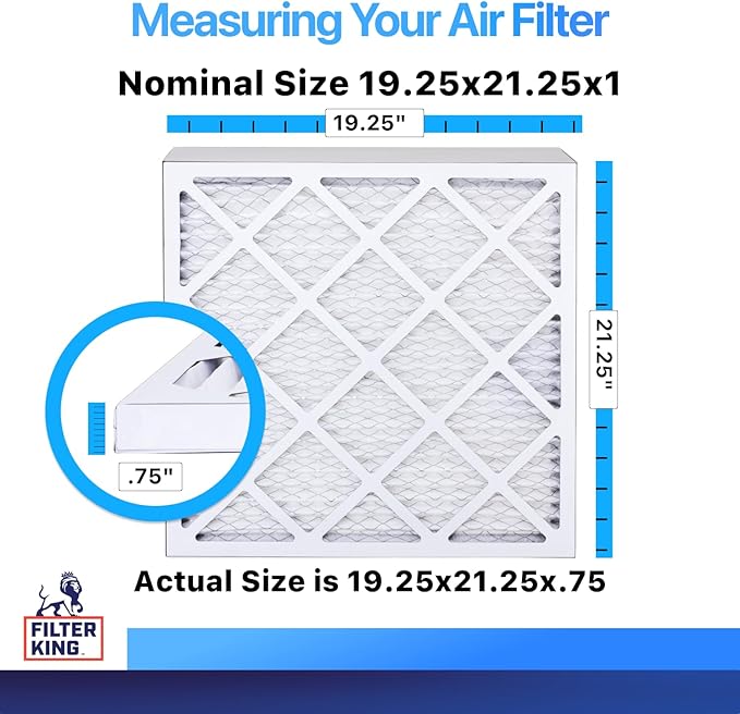 Filter King 19.25x21.25x1 Air Filter | 4-PACK | MERV 8 HVAC Pleated A/C Furnace