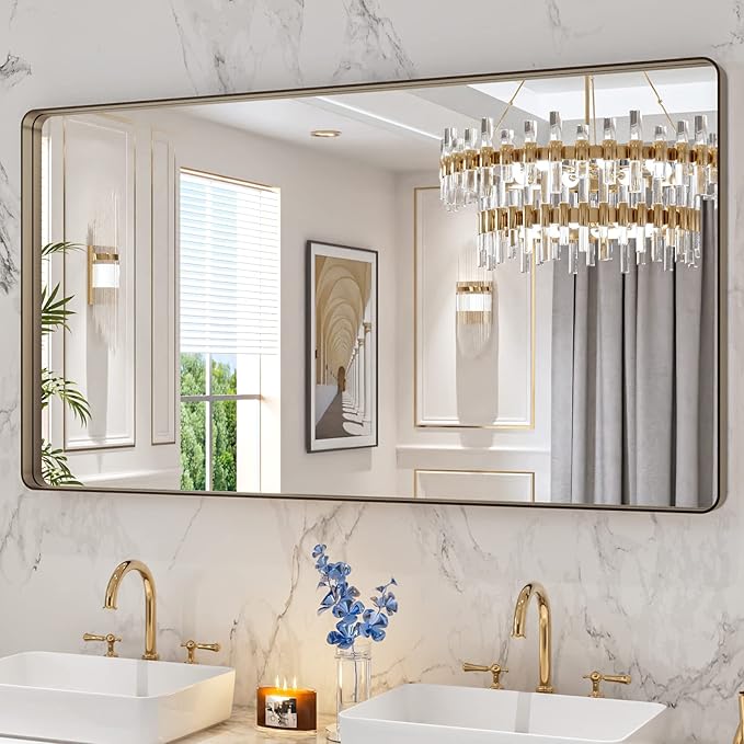 LOAAO 55”X30” Bronze Bathroom Mirrors