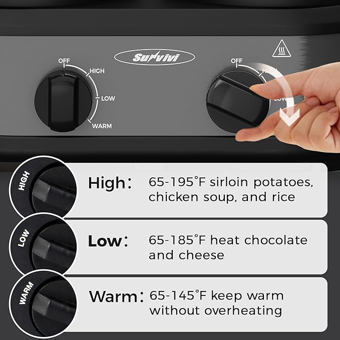 Sunvivi Dual Slow Cooker, Buffet Servers and Warmer