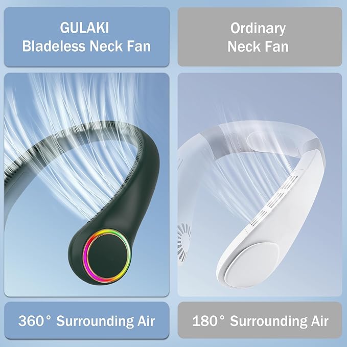Neck fan, Portable Fan with 5-17H Lifespan, 4000mAh Neck fan air conditioner