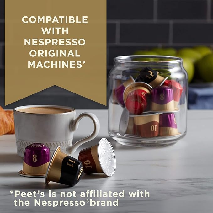 Peet's Coffee, Dark Roast Espresso Capsules, Compatible