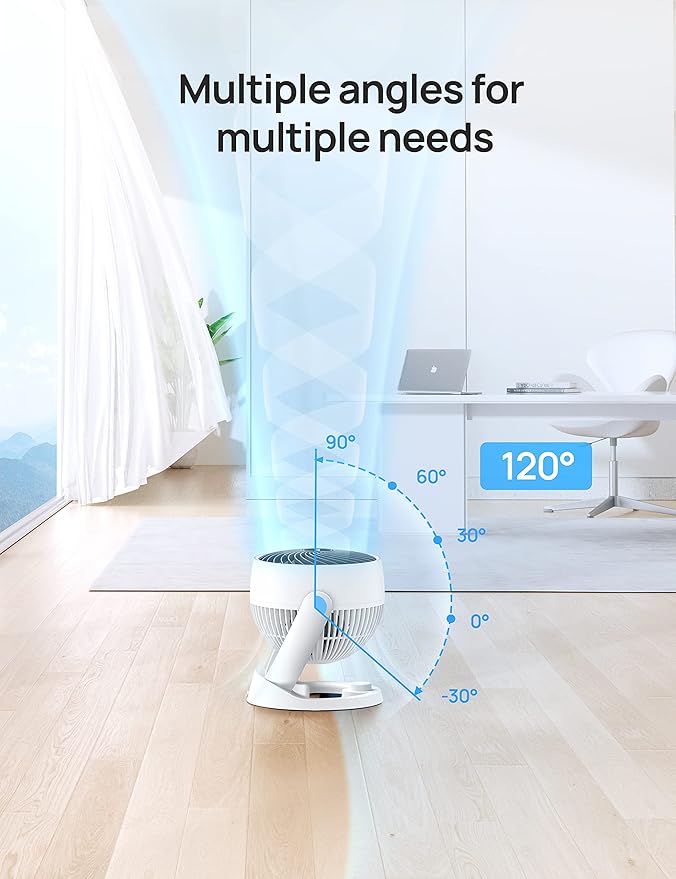 Dreo Fan for Bedroom, 12 Inches, 70ft Powerful Airflow, 28db Quiet Table Air