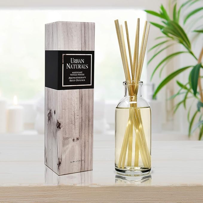 Urban Naturals Mahogany Vanilla Woods Reed Diffuser Set – Made