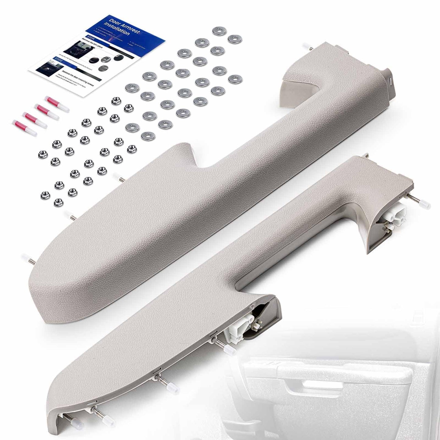 Left Driver & Right Passenger Side Armrest Repair Kit Fit for Chevy Silverado 1500 2500HD 3500HD 2010-2014 For GMC Sierra 1500 2