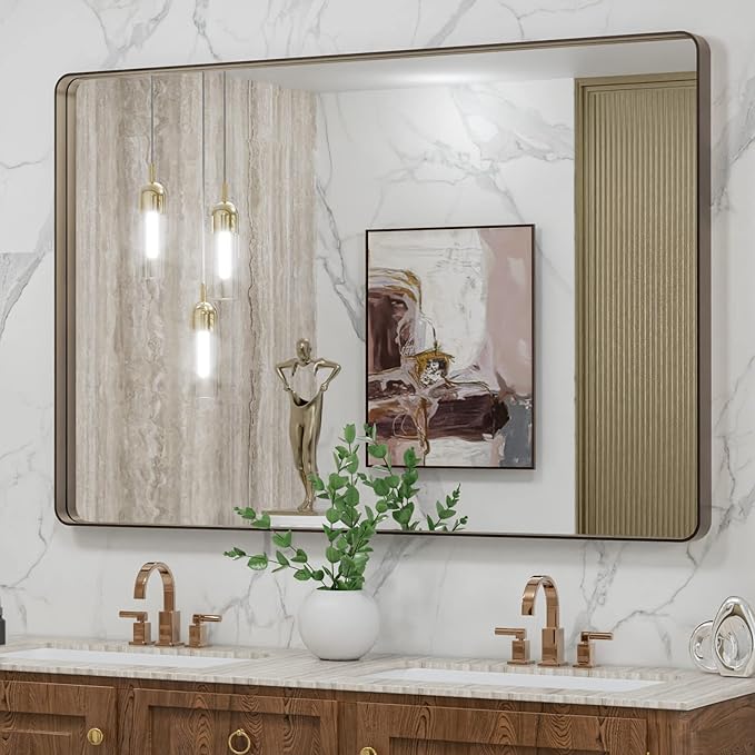 LOAAO 48”X32” Bronze Bathroom Mirrors