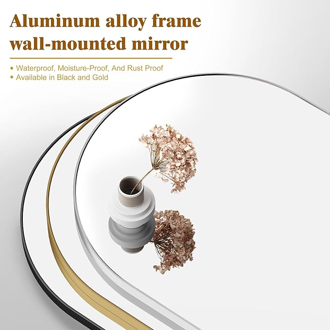 15x18 Inch Compact Black Arched Mirror Perfect