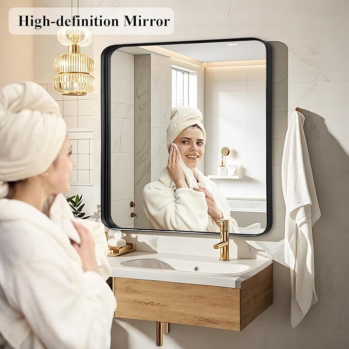 Fabuday Black Wall Mirror for Bathroom