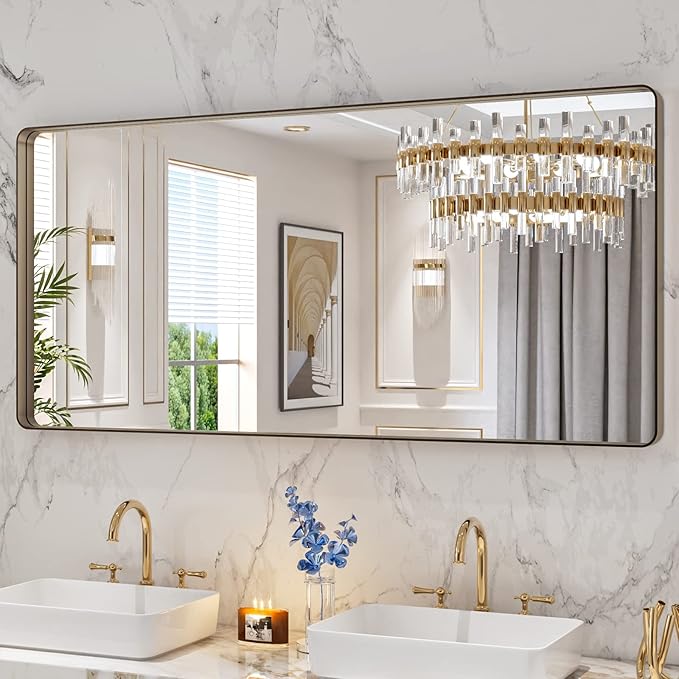 LOAAO 60”X28” Bronze Bathroom Mirrors