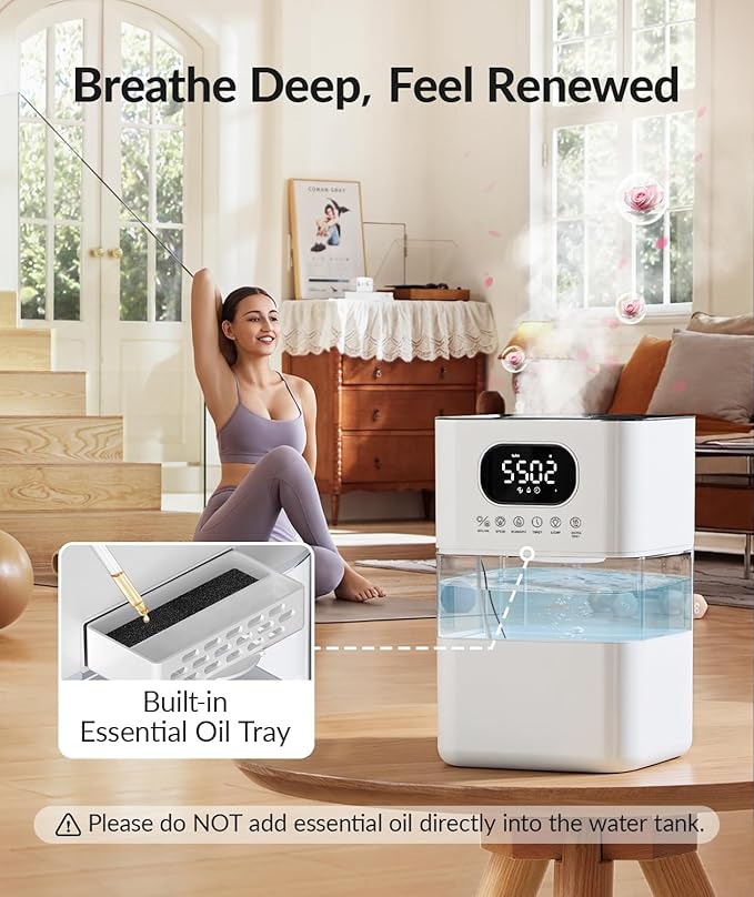 AreShark Humidifier Large Room, 2.2 Gal/8.5L Cool Warm Mist Air Humidifiers
