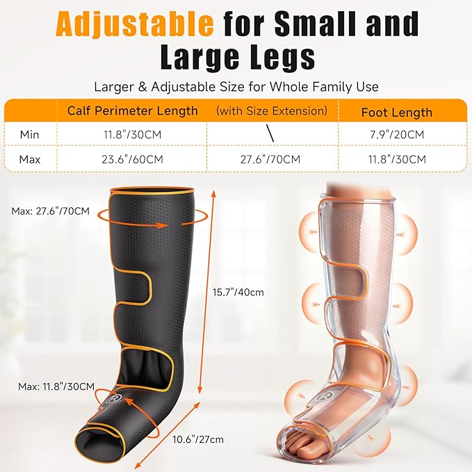 Leg Massager with Heat and Compression, Foot and Calf Massager