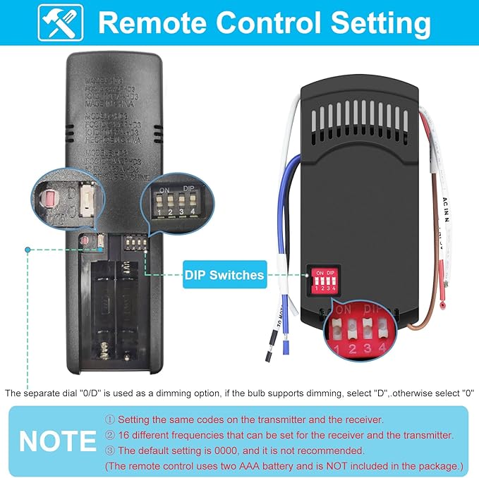 3-Speed Universal Ceiling Fan Remote Control Kit