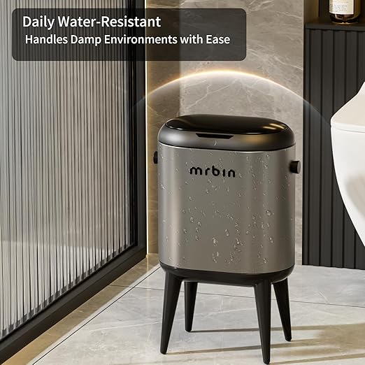 MRBIN Stainless Steel Slim Bathroom Motion Sensor Trash Can