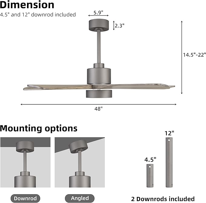 WINGBO 48 Inch DC Ceiling Fan