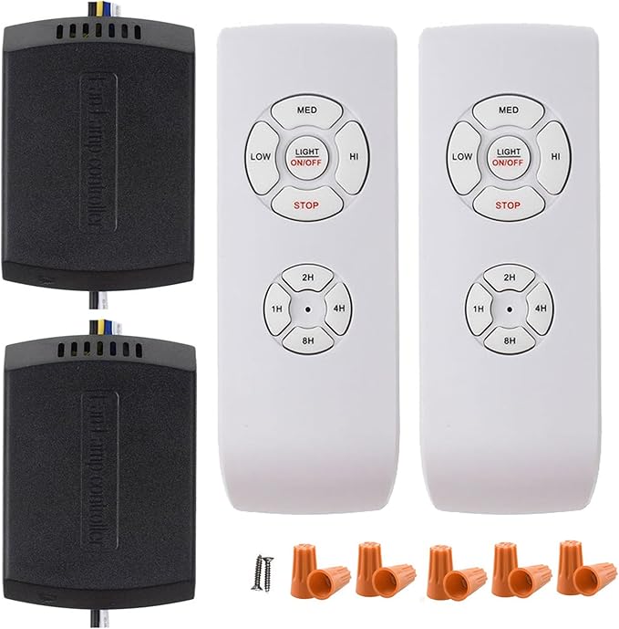 LPHUMEX 2 Pack Universal Ceiling Fan Remote Control Kits, Small Size Receiver