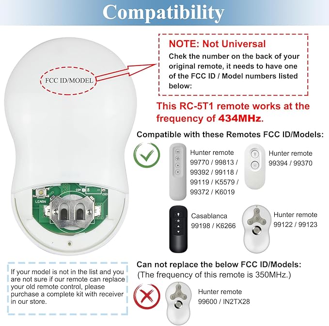 Ceiling Fan Remote Control Replacement