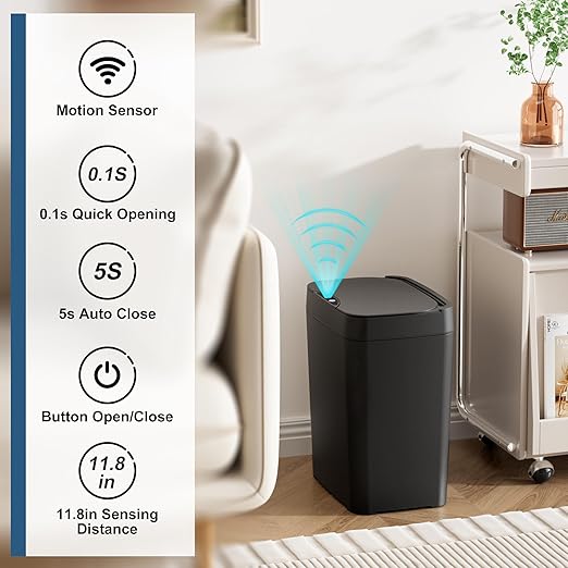 2 Pack 2.7 Gal Bathroom Trash Can