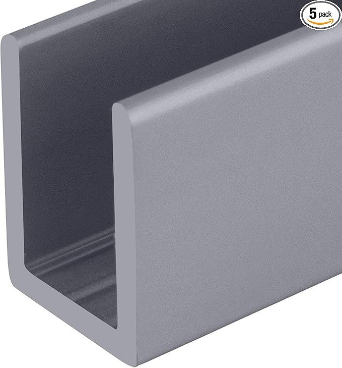 Brixwell SDCD38A-CCP72-XCP5 Satin Anodized 3/8" Fixed Panel Shower Door Deep