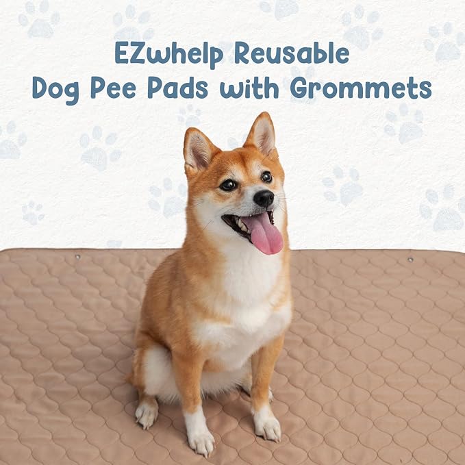 Washable Pee Pads for Dogs - Waterproof Reusable, 47 x 47 in | Durable lightweight training pads with rounded corners and laminated waterproof design for whelping and pet essentials