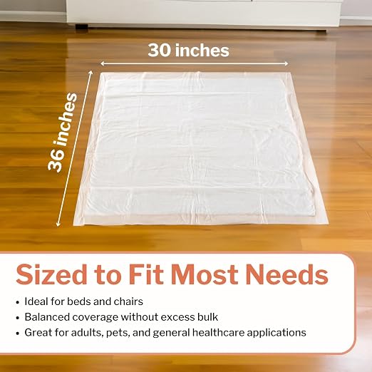 McKesson Underpads Bed Pads, Heavy Absorbency, 30 x 36 in, 100 ct | Chux Pads for Adults and Elderly, Baby Changing, Pee Pad for Pets