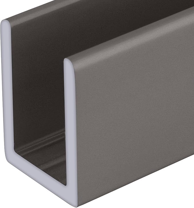 Brixwell SDCD38SN-CCP48 Satin Nickel 3/8" Fixed Panel Shower Door Deep U-Channel