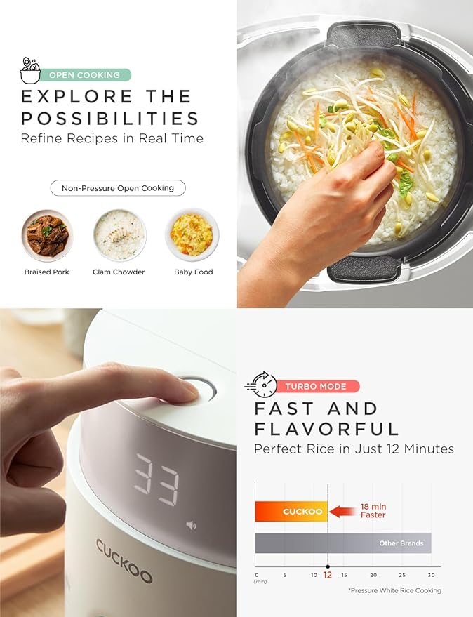 CUCKOO Twin Pressure Rice Cooker 6-Cup Uncooked / 12-Cup Cooked