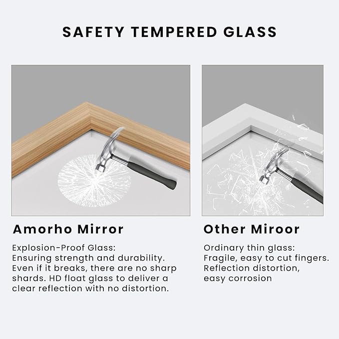 Amorho 50 X30 Inch Bathroom Mirror