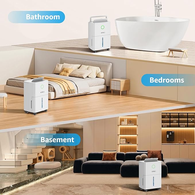 KNKA 1600 sq.ft Dehumidifier for Basement, Max 21 Pint Dehumidifiers for Home