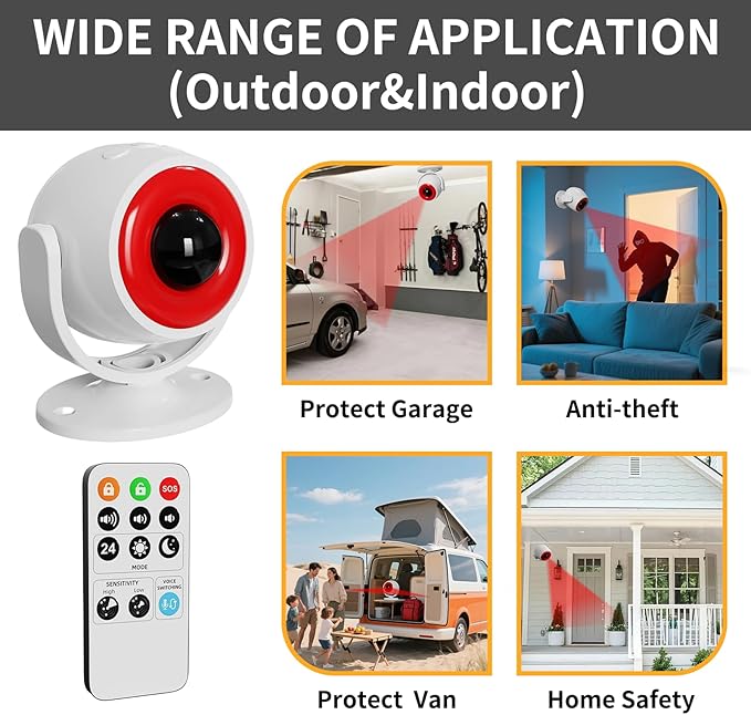 3 Pack Wireless Motion Detector Alarm