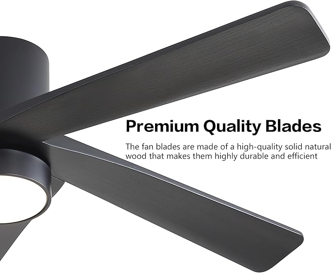 WINGBO 54 Inch Flush Mount DC Ceiling Fan