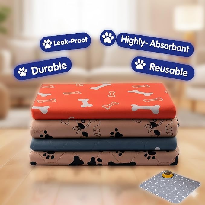 Pee Pads with Pheromones, Elite Pads for Cats, Washable Pee Pads for Dogs, Leak-Proof & Anti-Slip Pet Training Pad for Home & Travel(White, M: 23.6" × 15.7")
