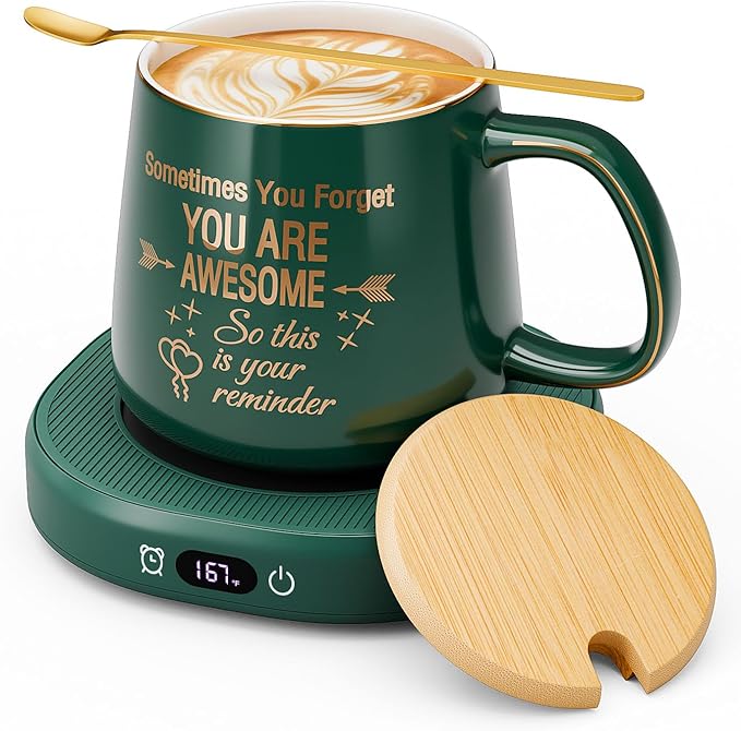 Coffee Mug Warmer & You are Awesome Mug Set, Electric Cup Warmer