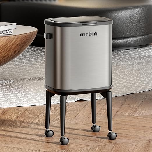 MRBIN Stainless Steel Slim Bathroom Trash Can