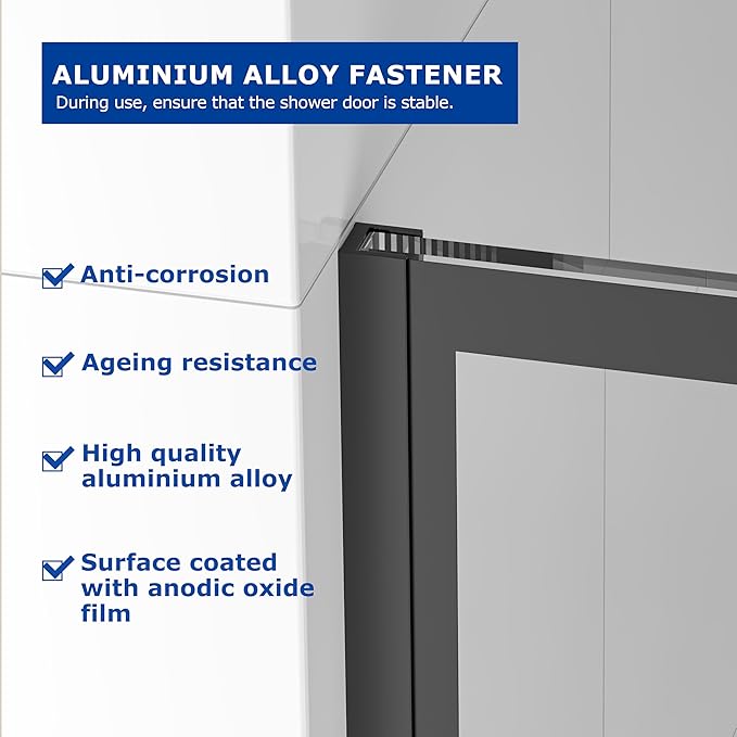 Mainzel 36" W x 76" H Fixed Shower Glass Panel, Frameless 3/8" ANSl Tempered