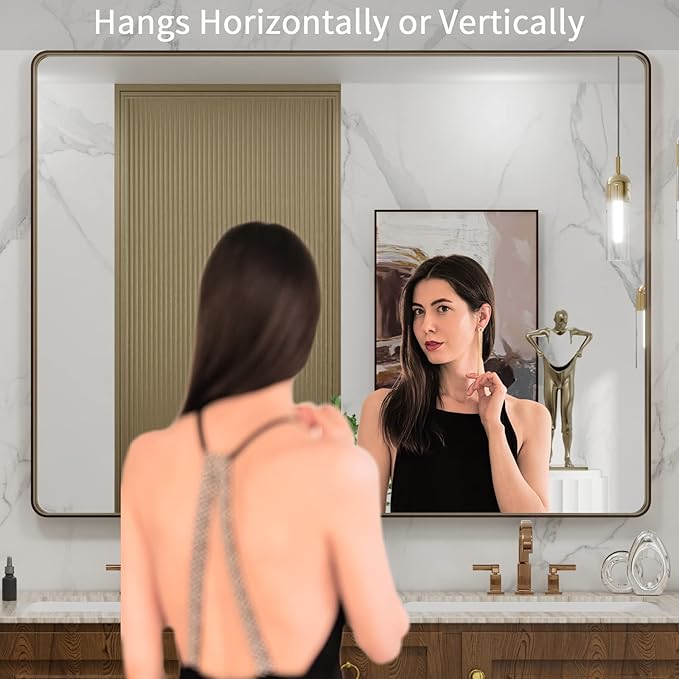 LOAAO 48”X36” Bronze Bathroom Mirrors
