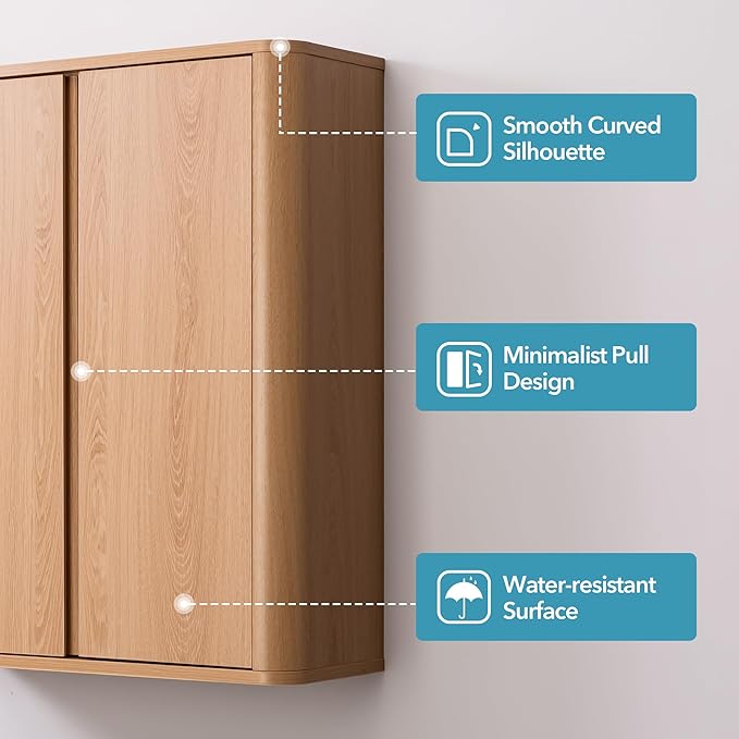 Wall Mounted Storage Cabinet, 2-Door Bathroom Medicine Cabinet