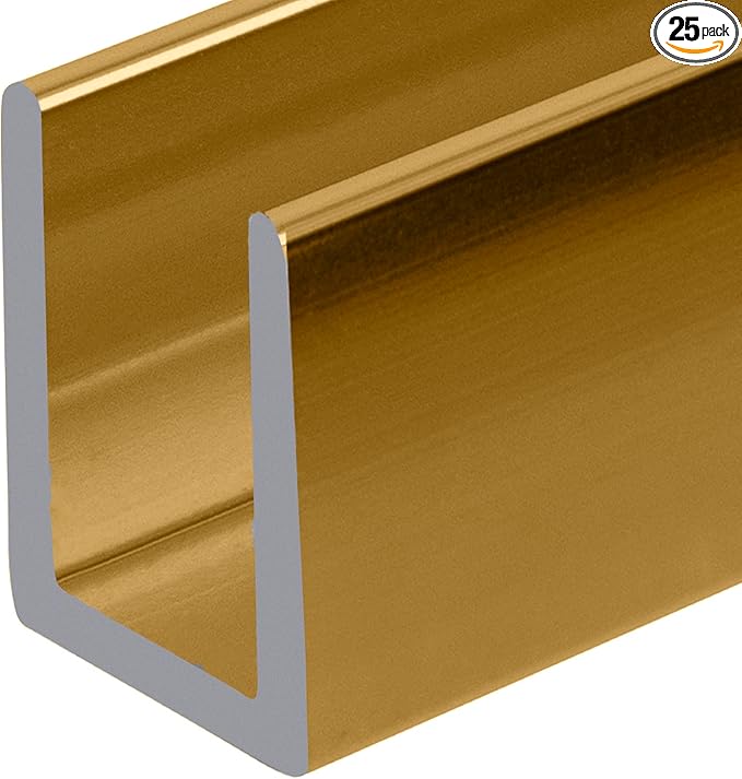 Brixwell SDCD38BGA-XCP25 Brite Gold Anodized 3/8" Fixed Panel Shower Door Deep