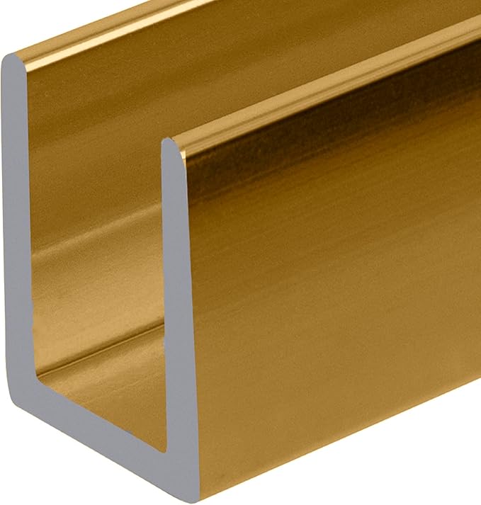 Brixwell SDCD38BGA-CCP72 Brite Gold Anodized 3/8" Fixed Panel Shower Door Deep