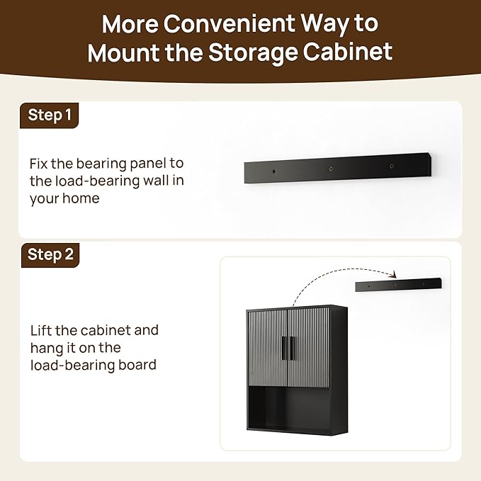 Modern Fluted Bathroom Wall Cabinet