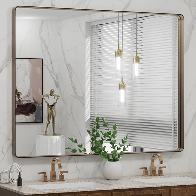 LOAAO 48”X36” Bronze Bathroom Mirrors