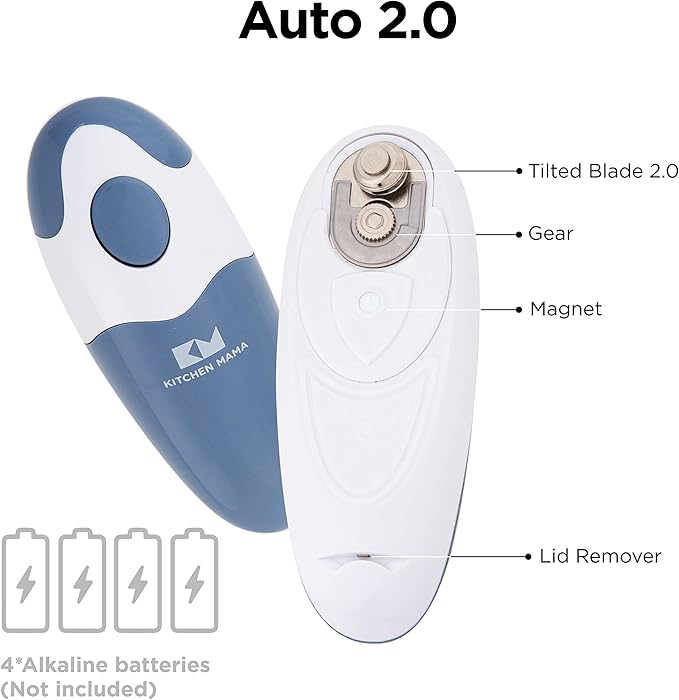Kitchen Mama Auto 2.0 Electric Can Opener: Blade Opens Almost Any Can Pop or