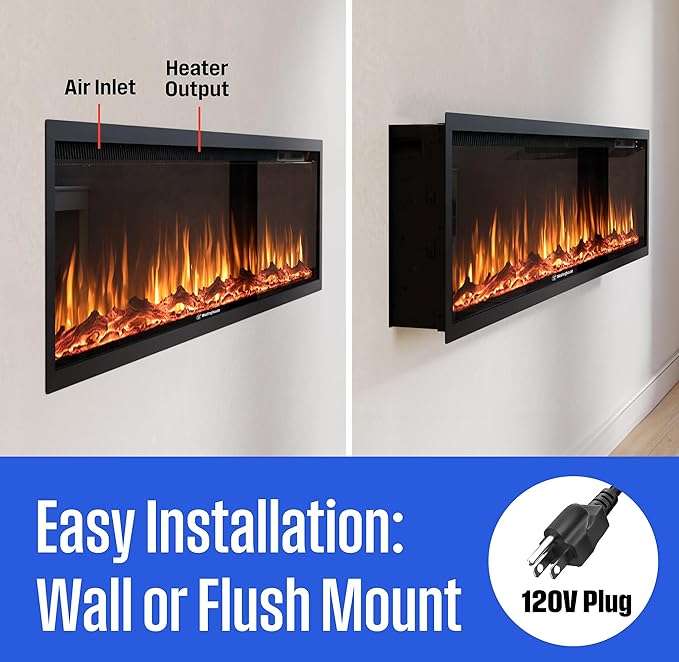 Westinghouse 50 Inch Electric Fireplace Heater, Compatible