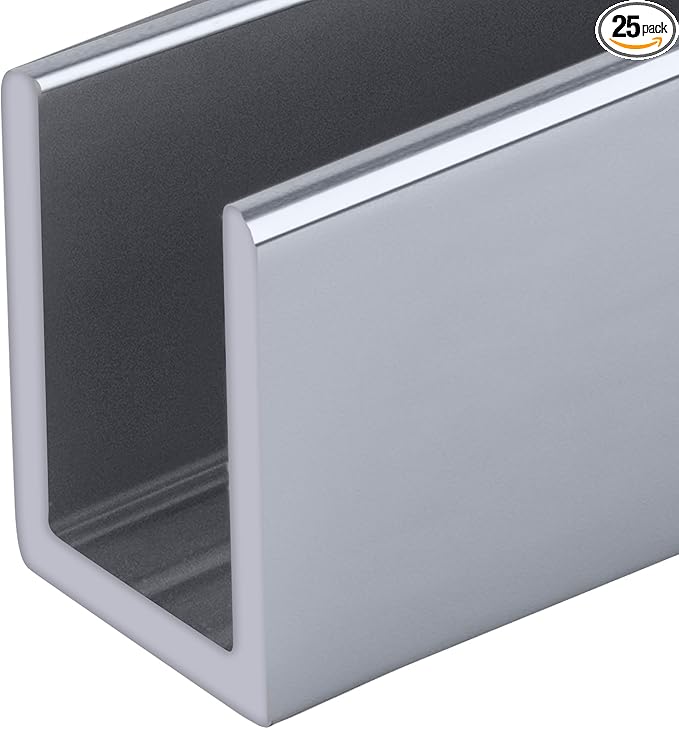 Brixwell SDCD38BA-CCP36-XCP25 Brite Anodized 3/8" Fixed Panel Shower Door Deep