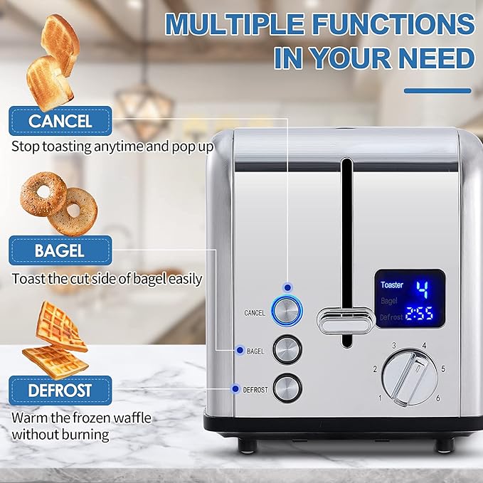 CUSIMAX Stainless Steel 2 Slice Toaster