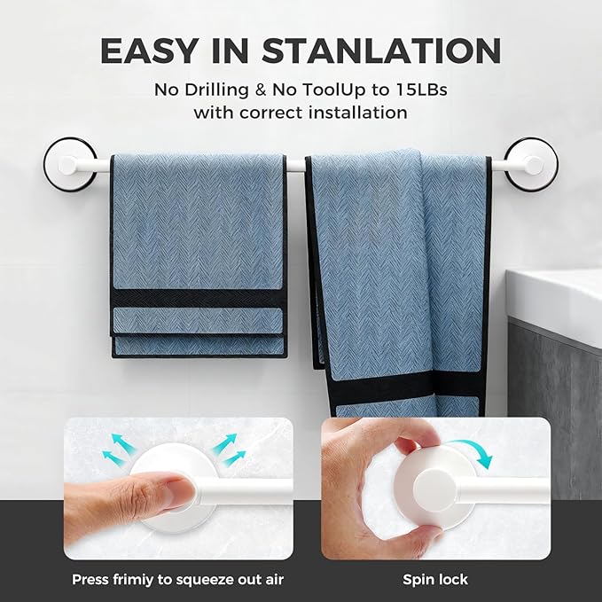 Adjustable Suction Cup Towel Bar