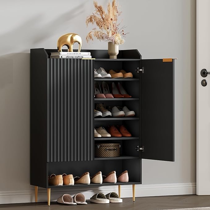 SICOTAS Shoe Cabinet Set of 2-56 Pairs Large Shoe Storage Cabinet, 50.7" Tall